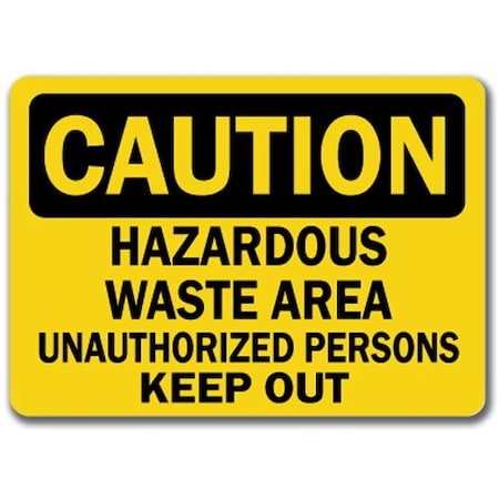 Signmission Safety Sign, 14 in Height, Plastic, Hazardous Waste, CS-Hazardous Waste CS-Hazardous Waste